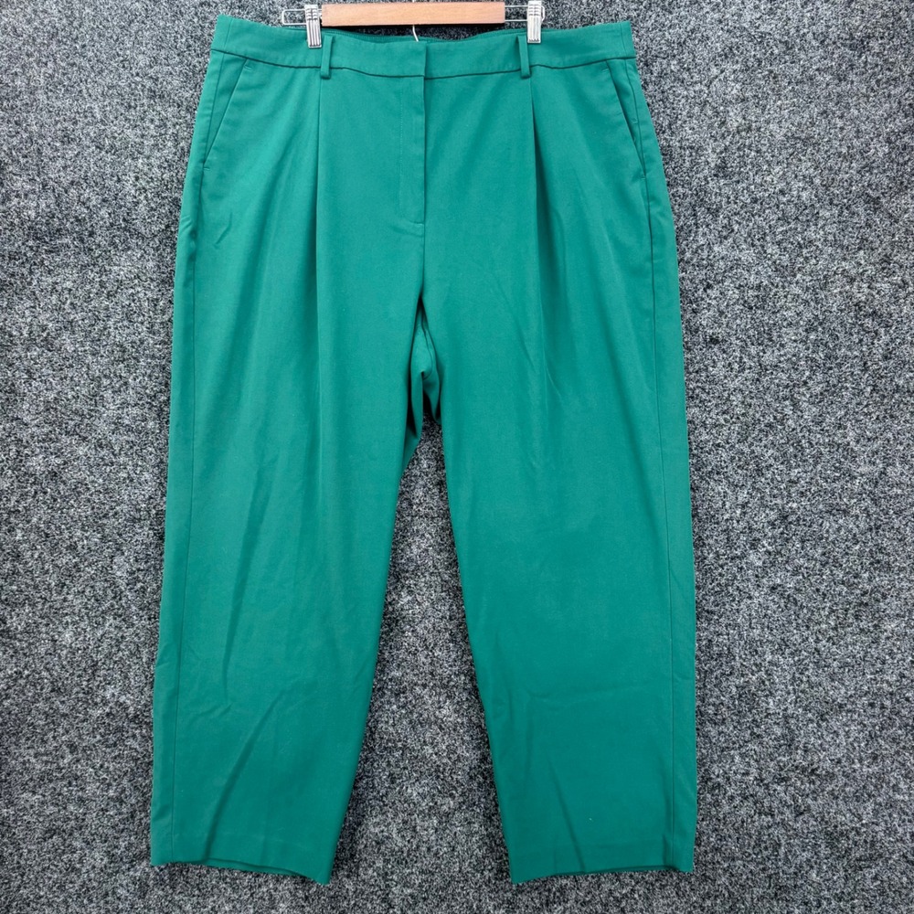 J.Crew Green Pleated High Rise Trousers Pants Plus Size 20